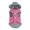 Weekender Dog Sweatshirt Hoodie - Pink & White Plaid