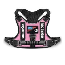 Shock Absorption Comfortable Night Vision Reflective Pet Harness Dog Vest Traction Chest Strap (Option: Pink-M)