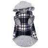 Weekender Dog Sweatshirt Hoodie - Black & White Plaid Flannel